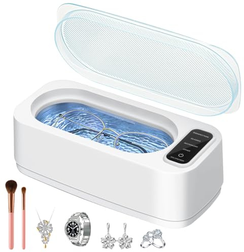 Limpiador Ultrasónico VINATO 350ml Ultrasonic Cleaner con 4 Modos de Limpieza Ultrasonidos para Gafas, Joyas y Relojes