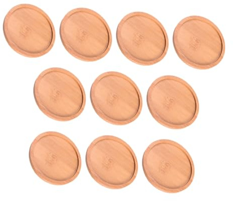 ROMISBABA 10 Pezzi Sottovasi Rotondi in Bamboo per Piante Succulente e Piccoli Vasi Sottopentola Antigoccia Base Drenante per Fioriere e Piante Succulente Protezione Superfici Interni e