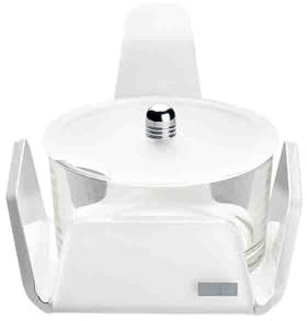VESTA Formaggiera tonda Like Water - Bianco satinato - 10x5x13x10 cm - Cristallo acrilico - Made in Italy