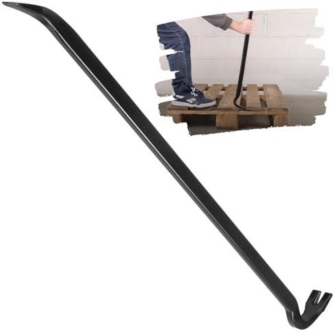 36 Inch Heavy Duty Crow Bar, Heat Treated Carbon Steel Wrecking Bar and Chisel End, Pry Bar for Lifting Floorboards, Removing Nails, Pallet Breaking