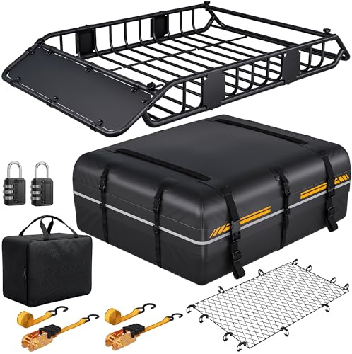 Dachgepäckträger 137 x 86 x 15 cm mit wasserdichter Dachtasche 425L