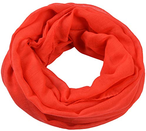 Miobo Loop halsduk crinkle halsduk halsduk enfärgad 70 x 180 cm vår sommar höst, Röd rund, 180x70cm