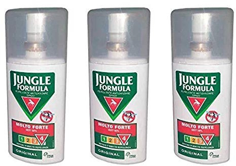 3X JUNGLE FORMULA MOLTO FORTE - Spray da 75ml - REPELLENTE ANTIZANZARE FATTORE 4
