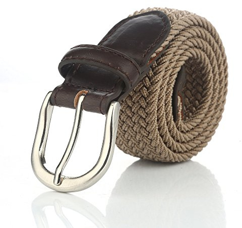 Gelante® Children's Canvas Elastic Fabric Woven Stretch Braided Belts 2012-Beige-M (24-26)