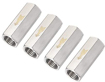 uxcell Nickel-Plated Copper One Way Air Check Valve G 1/4 Female Threaded Full Port Check Valve 4Pcs