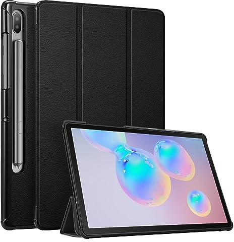 Fintie Hülle für Samsung Galaxy Tab S6 10.5 SM-T860/T865 2019 (Kompatibel mit S Pen kabelloser Ladefunktion) - Ultra Schlank Kunstleder Schutzhülle mit Auto Schlaf/Wach Funktion, Schwarz