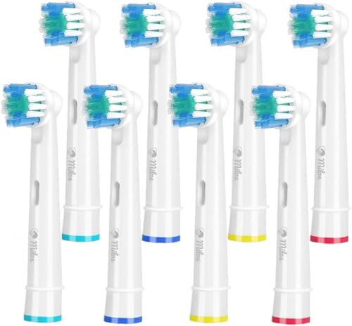 Milos Recambios Cepillos Compatible con Oral B - Cabezales de Repuesto para Cepillo de Dientes Eléctrico, Pack de 8 - Limpieza Profunda de los Dientes de los Niños
