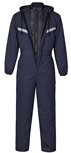 Yukirtiq Herren 2 Stücke Winter Rallye-Kombination Gepolstert Arbeitsoverall Arbeitskleidung Overall mit Kapuze Arbeitsjacke Latzhose Arbeitskombi mit vielen Taschen