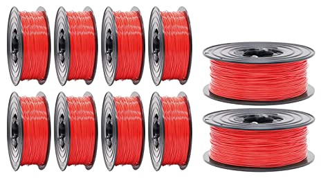 PETG Filament 3D Drucker 1,75mm / 10 x 1kg Rolle ROT für 3D Printer oder Stift 10er Set (10Kg)