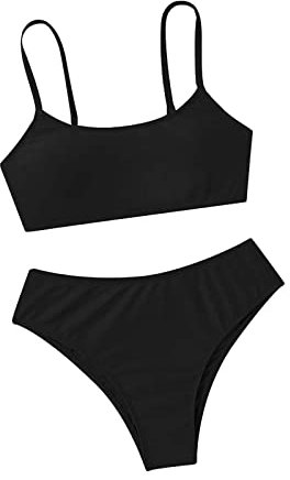 Fulidngzg Bikini Mädchen Teenager mit Shorts Zweiteilige Badeanzüge Rüschen Bikinioberteil Triangel Bedruckte Bikinihose Tankini For 2-14 Jahre Badeanzug