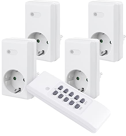 Perfect set prese radio, 4 prese radio, 1 telecomando radio, interno, 220-240 V 1100 watt, portata 30 m, bianco