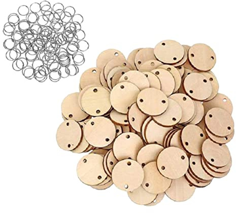 GOOHOCHY 50 Stück Runde Holzstücke Für Kalender Holzspäne Kalender-erinnerung Für Basteln Und Dekoration