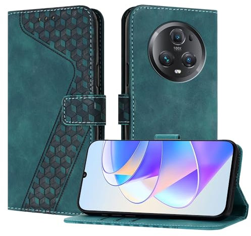 YIRRANZD Handyhülle für Honor Magic 5 Pro 5G Hülle, PU Leder Klapphülle Kartenfach Ständer Magnetisch, Flip Case Cover Handytasche Stoßfeste Schutzhülle für Honor Magic 5 Pro 5G (Grün)