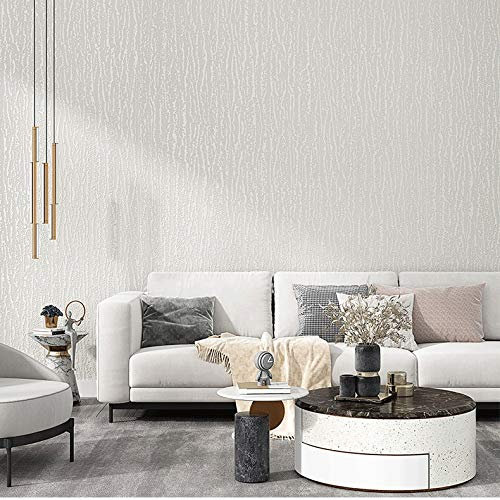 Generic Wallpaper,Self-Adhesive Wallpaper Embossed 3D Stripe Plain Self-Adhesive Wallpaper for Bedroom and Living Room Wallpaper/White/0.53 * 9M