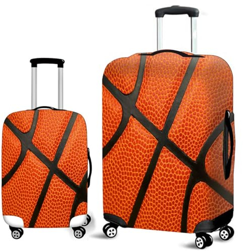 Highdi Kofferschutzhülle, Basketball-Muster Elastisch Kofferhülle, Staubdichte Reisekoffer Hülle, Waschbar Koffer Schutzhülle, Kofferhülle mit Reißverschluss (Basketball 1,L (26-28 Zoll))