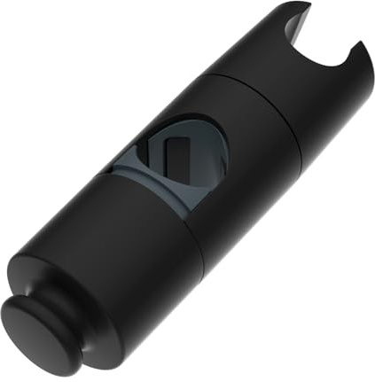 Hibbent Universal einstellbare Duschhalterung mit Haken, Matt Schwarz | passend für 19-22mm Duschköpfe und 18-25mm Schienen, ABS Klemmhalter