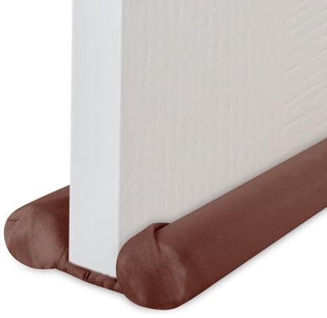 OEEYYT Zugluftstopper für Türen, 91cm Doppeldichtung Türdichtung, Türdichtung Zuschneidbar, Zugluft, Lärm, Kälte Und Insekt (Braun, 91cm)