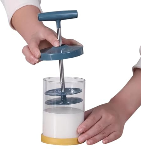 Manuelle Schlagsahne-Maschine, Sahnedose, Sahnespender, Sahne-Spender, ergonomischer Edelstahl-Spender mit komfortablem Griff, für Dressings, Shop