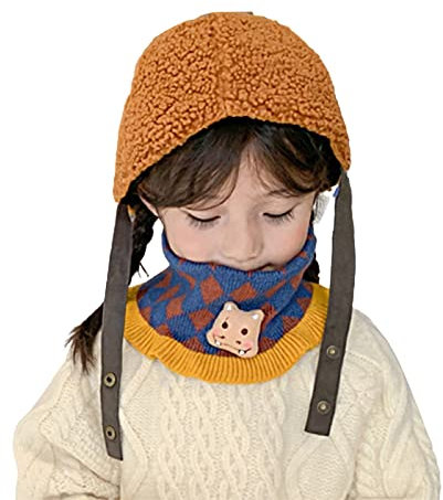 ZEPFJHE Weicher gestrickter Kinderschal Winter winddicht Kragen Kinder Halswärmer Kinder Schals Outdoor Halstuch Winterbedarf, blau, M