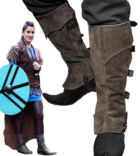 Steampunk-Stiefel aus Kunstleder - Mittelalter Stiefelüberzieher, Steampunk-Stiefel aus Kunstleder für Herren |