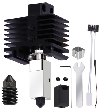 Upgrade 2.0 Hotend Kit for P1S, P1P, 3D Printer Hotend Kit 0.4mm Hardened Steel Nozzle Heating Block Kit with 24V 48W Ceramic Heater Cartridge NTC 100K Thermistor for Bambu Lab P1S/P1P