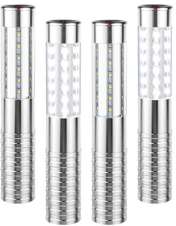 Lampe LED stroboscopique pour service de bouteille, lumière rechargeable, lumière de main, lampe lumineuse LED fluorescente pour discothèque, karaoké, mariage, fête, fournitures d'activités (Argent)