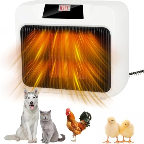 hocvseo Riscaldatore per Cuccia per Animali, Riscaldatore per Cuccia da 300 W/600 W con Termostato, Temperatura Regolabile, Riscaldatore per Pollaio, per Cuccia per Cani Gatti Polli