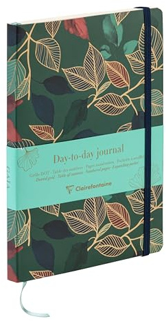 Clairefontaine 116245C - DaytoDay journal Tagebuch Bullet journal Gaïa Blau, 19x25cm, 96 Blatt 90g, dot punktkariert, Motive sortiert, 1 Stück