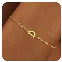 RMMD Gold Armband für Damen - 18K Gold Vergoldete Initialen D Armband Gold Damen Personalisiert Buchstaben Armband für Mädchen Geburtstagsgeschenk Goldschmuck für Frauen Teenager Mädchen