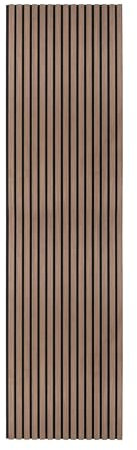 Acoustic Slat Wall Panel Dark Walnut Luxury 3D Wood Veneer Modern Feature Media Slatted Panelling Interior Wall Or Ceiling 2400mm x 600mm Felt Backing Sound Absorbing Easy Installation Fixing Kit