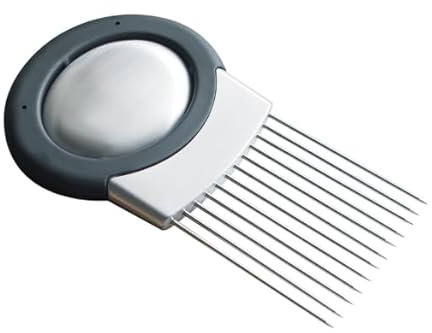 Sujetador de Cebolla de Acero Inoxidable,Cortador Manual de Cebolla para Tomates,Patatas,Frutas,Carne y Más–Accesorio de Cocina Multifunción para Cortar,Picar y Rebanar–Herramienta Práctica y Segura
