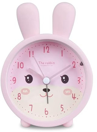 GBEVAUEIO Réveil Réveil sans tic-tac Réveil Lapin Réveil Silencieux avec lumière Étudiant Reveille