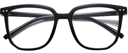 Porceosy Lunettes de Protection Contre la Lumière Bleue - Lunettes Rétro Unisexes Anti Fatigue Oculaire - Vue Claire avec Charnières Résistantes, Transparentes, avec Bord, Protection des Yeux, Légères