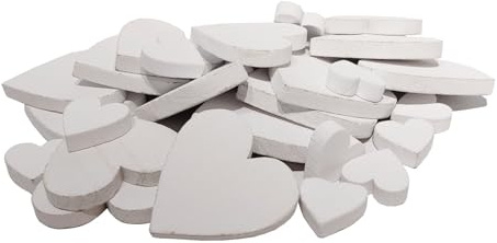 Dicke Holzherzen I 30 Stück I weiß I 2,5 cm + 5 cm + 6 cm I Streudeko Hochzeit I Hochzeitsdekoration I Streuteile Liebe I Tischdeko Muttertag
