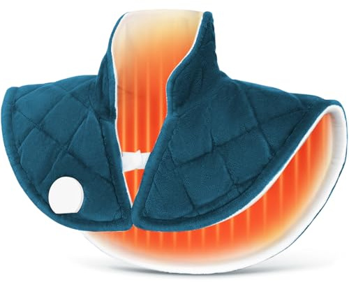 Neck and Shoulder Heat Pad, Heated Neck Warmer for Pain with 5 Heating Levels 4 Timers, Machine Washable, Muscle Tension, Neck and Shoulder Warmer