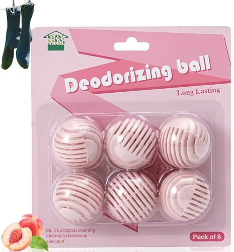 5PCS Shoe Deodorizer Balls,Shoe Odour Eliminator & Air Freshener,Long Lasting Foot Deodorant for Football Shoes & Trainers,Shoe Freshener & Deodoriser,Shoe Smell Balls Air Freshner(Honey Peach)