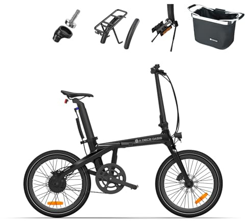 A Dece Oasis ADO E-Bike Air Carbon Elektrofahrrad, ebike Damen/ebike Herren,Bike,klapprad Riemenantrieb 14,5Kg IPS LCD Display, GPS,ADO APP,250W