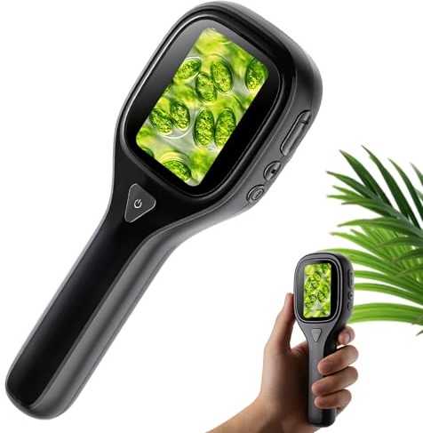 Mikroskop für Kinder, 500x Tragbares Kindermikroskop mit 2 IPS-Bildschirm, 2-Megapixel, Digitales Mikroskop, Kompatibel mit Windows/macOS für Münzen, Insekten & Pflanzen(Schwarz)