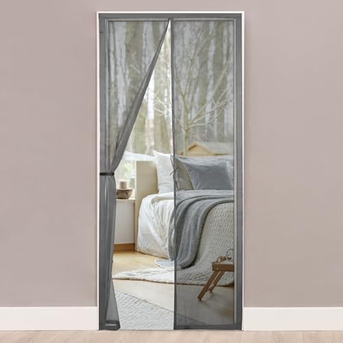 HONGTAISHENG Zanzariera Magnetica per Porta, Grigio, 100x210CM