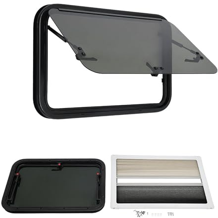 HUOMMGS À Pousser Fenetre Camping Car 85° Vitrage Trempé Fenêtre Camping Car avec Moustiquaire & 18% Transmission Lumineuse Haute Qualité Fenetre van Aménagé Fenêtres pour Camping-Cars (700 x 450mm)