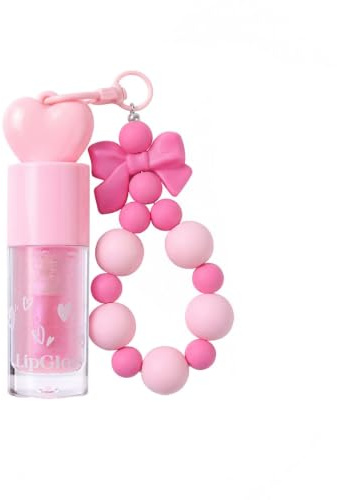 Termokrom läppolja hjärta hänge, glaserad finish (02# Pink Galaxy) | Bärbar läppmakeup för mångsidig daglig användning för kvinnor