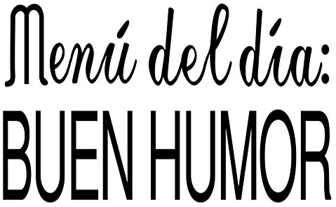Docliick®'Frase Vinilo “ Menu del dia… “ Vinilos decorativos vinilo frases motivadoras para pared. Vinilo para decorar habitaciones Vinilos decorativos frases DC-16048-M (45x20cm)