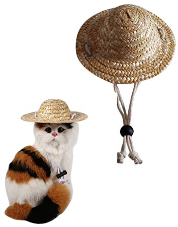 Milopon Pet Hat Cap Cat Dog Straw hat Summer Sun Hat Dog Caps Small Pet Supplies S