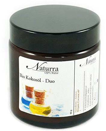 Naturra BIO Kokosöl DUO mit Wildrosenöl 100g Glastiegel