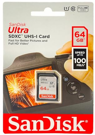 SanDisk Ultra 64Go SDHC Carte mémoire allant jusqu'à 100MB/s, Class 10 UHS-I