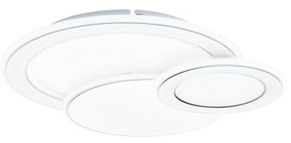 EGLO LED Deckenleuchte Mentalurgia, 3 flammige Wandlampe | Deckenlampe aus Stahl in Chrom und Kunststoff in Weiß, runde Wohnzimmerlampe mit Farbtemperaturwechsel (warm, neutral, kalt)