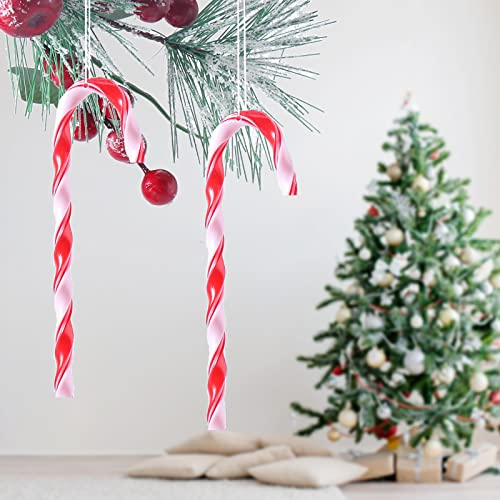 HERZWILD 32pcs Christmas Tree Candy Cane Hanging Ornaments Christmas Tree Pendant for Trees Decorations (13cm type-without hole)