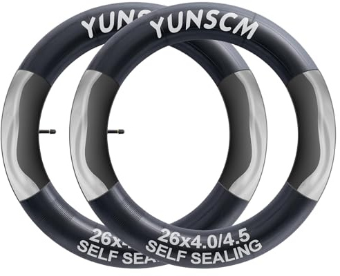 YunSCM 2PCS 102/114-559 Selbstdichtend 26 Zoll Fat Bike Schlauch 26x4.0/4.5 AV32mm Valve，pannensicherer，Selbstreparierender，Kompatibel 26 Zoll Fahrradschlauch Verhindern und Reparieren