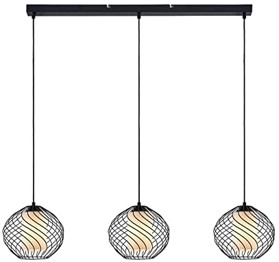 Ceiling Light 'Cedrice' dimmable (Vintage, Antique) in Black Made of Metal for e.g. Living Room & Dining Room (3 Light Sources, E27) from Lindby | Pendant Lighting, lamp, Hanging lamp, lamp, Ceiling