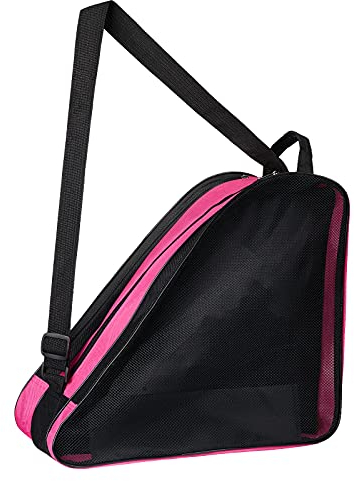 MXiiXM Rollschuh-Tasche, atmungsaktive Schlittschuh-Tasche mit verstellbarem Schultergurt, Oxford-Tuch, Skating-Schuhe, Aufbewahrungstasche für Damen, Kinder und Erwachsene, Rollschuh-Zubehör (Pink)